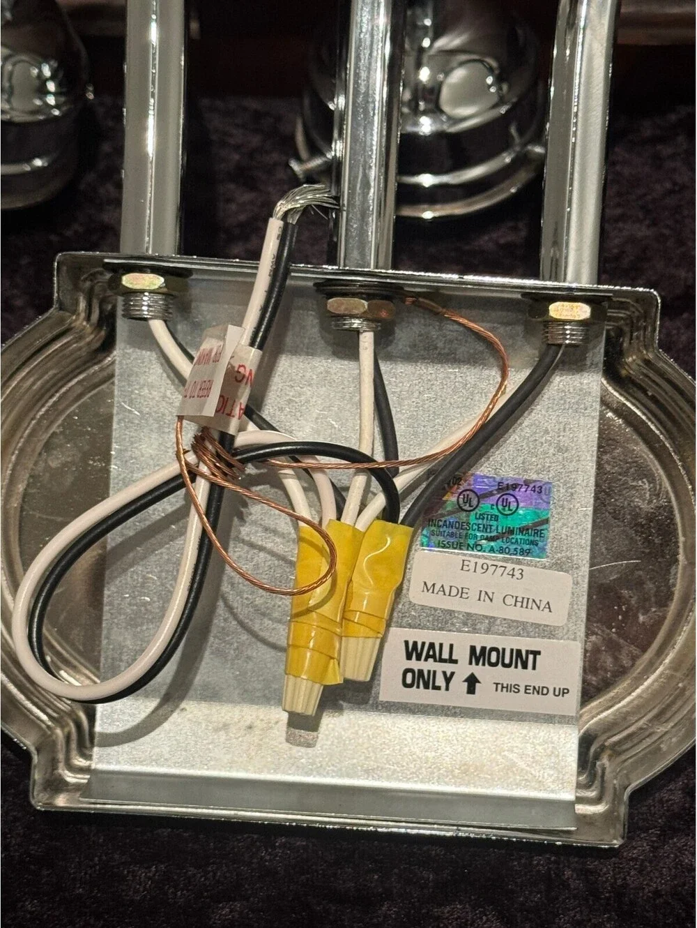 Vintage Style 3-Head Chrome Wall Mount Light Fixture